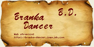 Branka Dancer vizit kartica
